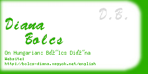 diana bolcs business card